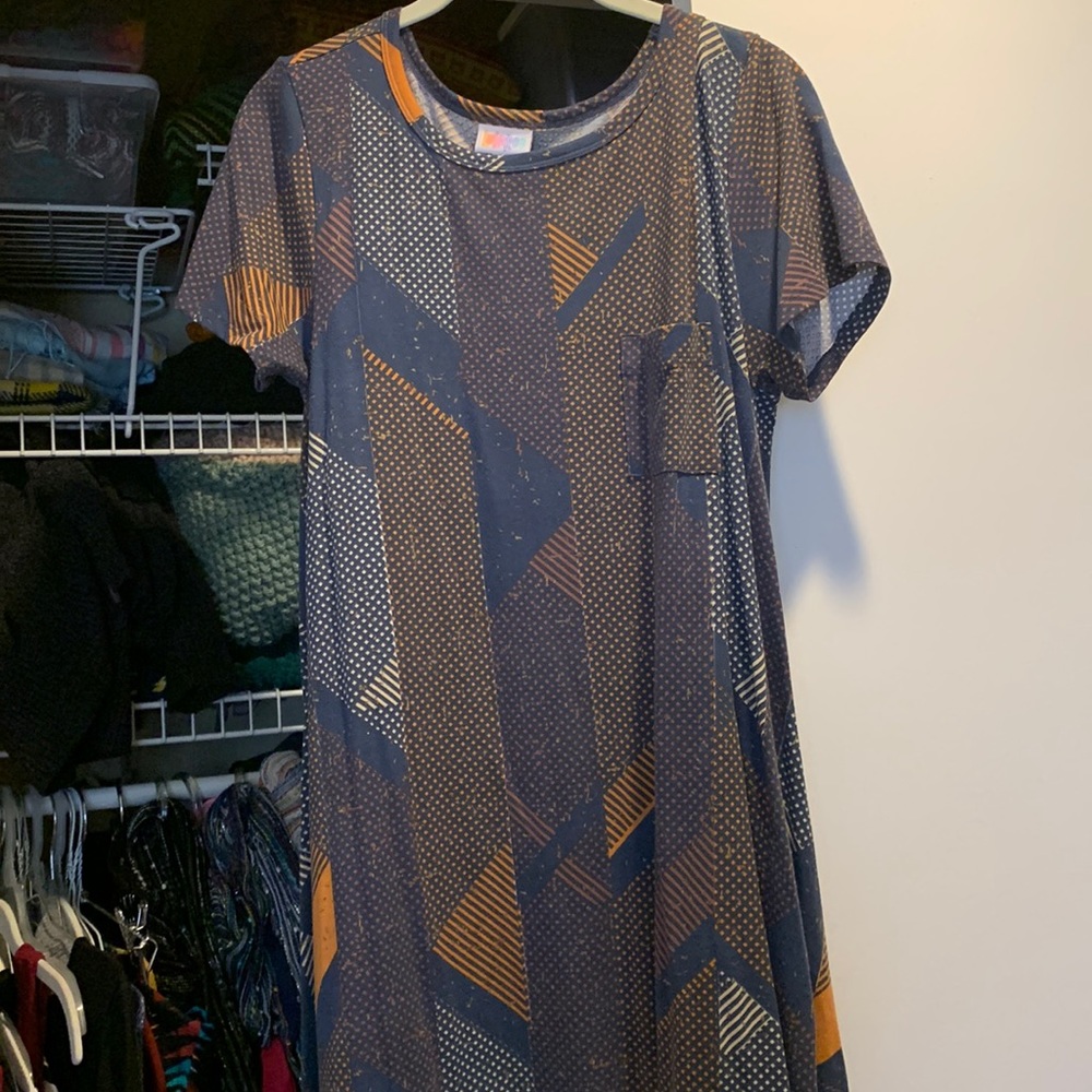 Lularoe Carly blue and orange